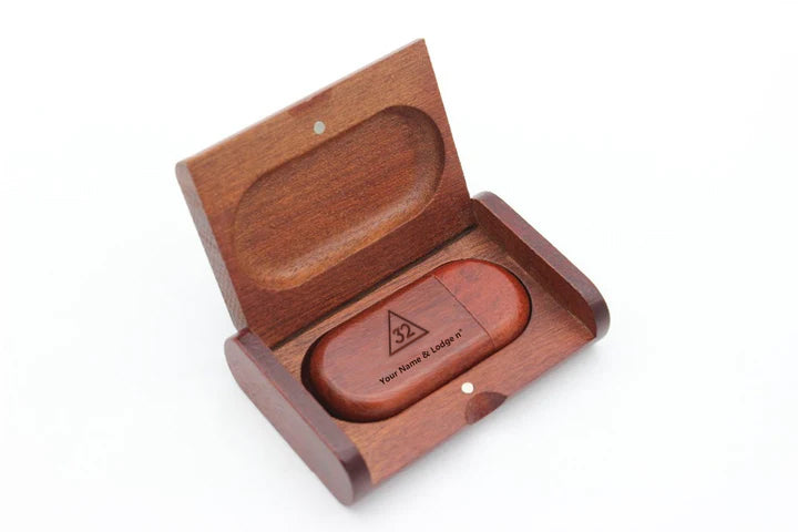 32nd Degree Scottish Rite USB Flash Drives - Various Wood Colors - Bricks Masons