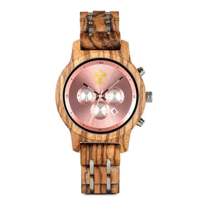 33rd Degree Scottish Rite Wristwatch - Wings Down Various Wood Colors - Bricks Masons