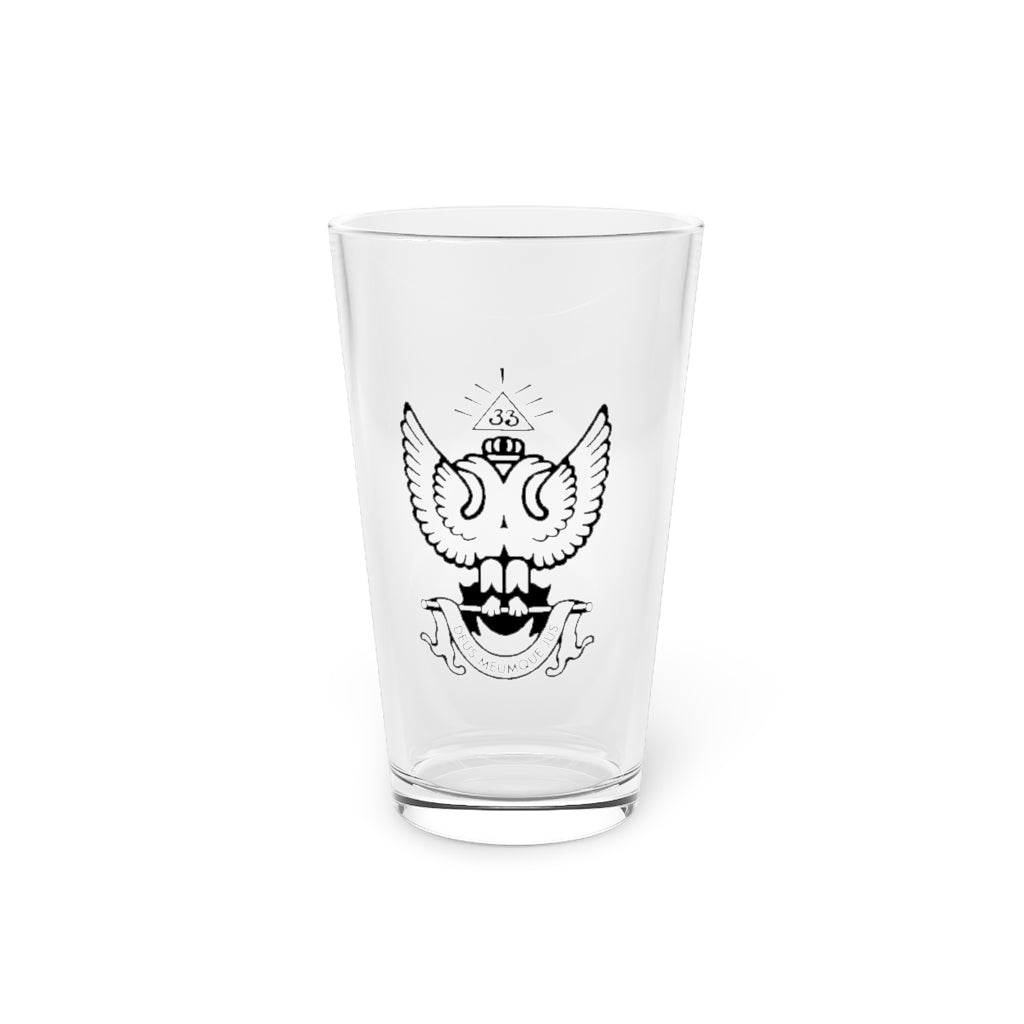 33rd Degree Scottish Rite Pint Glass - Wings Up 16oz - Bricks Masons