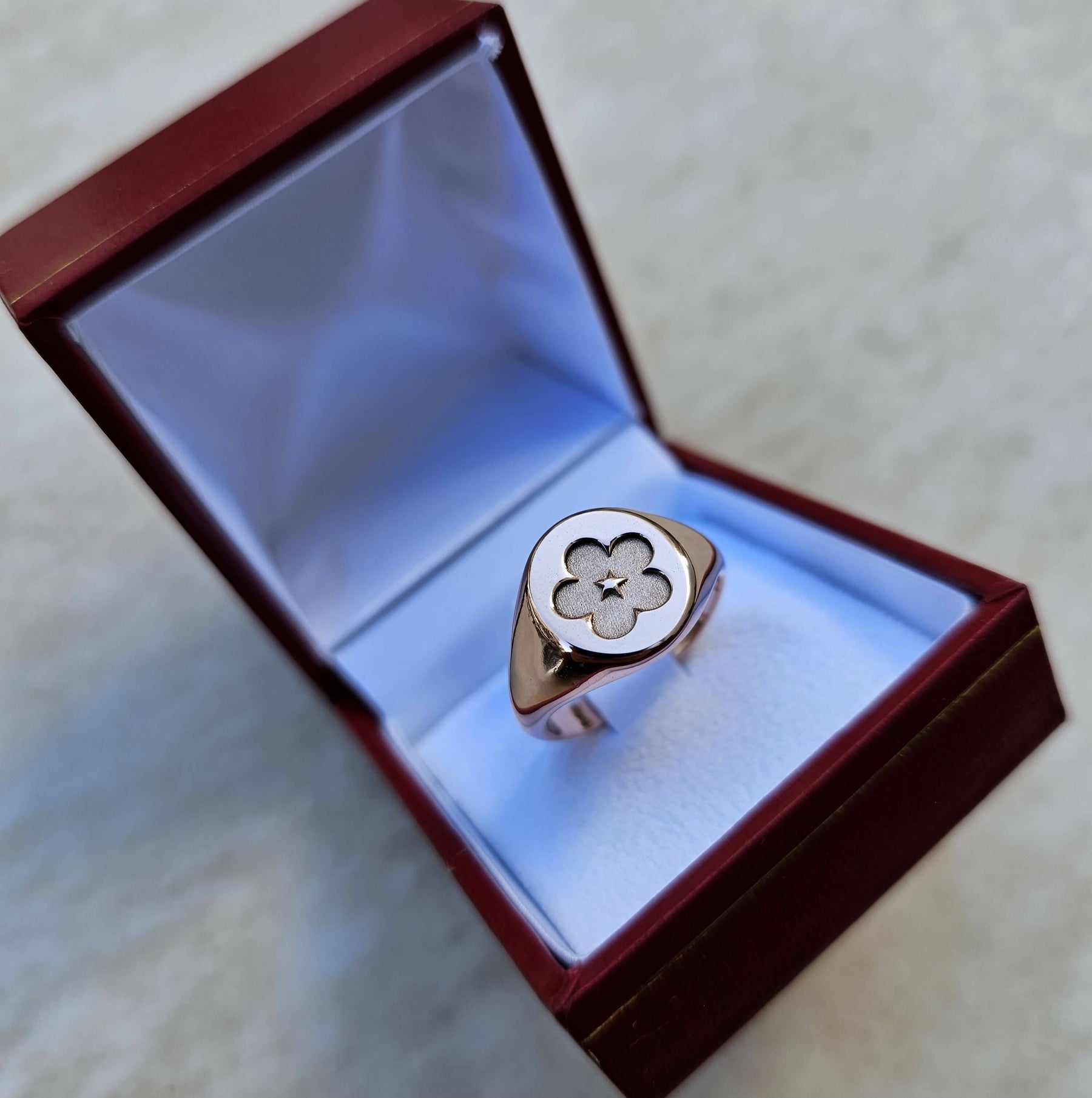 Masonic Ring - Forget Me Not 14K Rose Gold - Bricks Masons