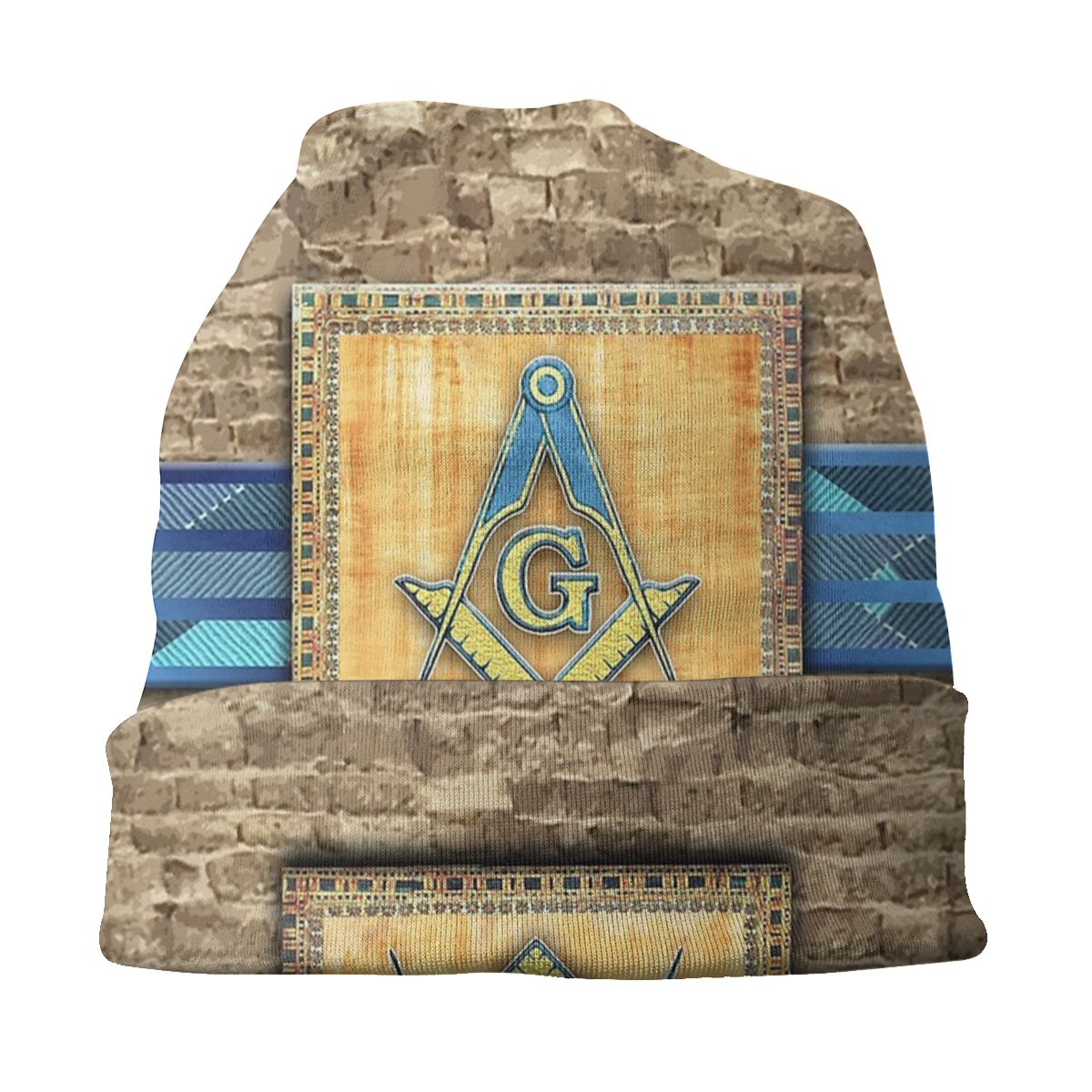 Master Mason Blue Lodge Beanie - Egyptian Pyramid - Bricks Masons