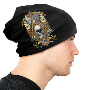 Master Mason Blue Lodge Beanie - Ski Skullies Hat - Bricks Masons