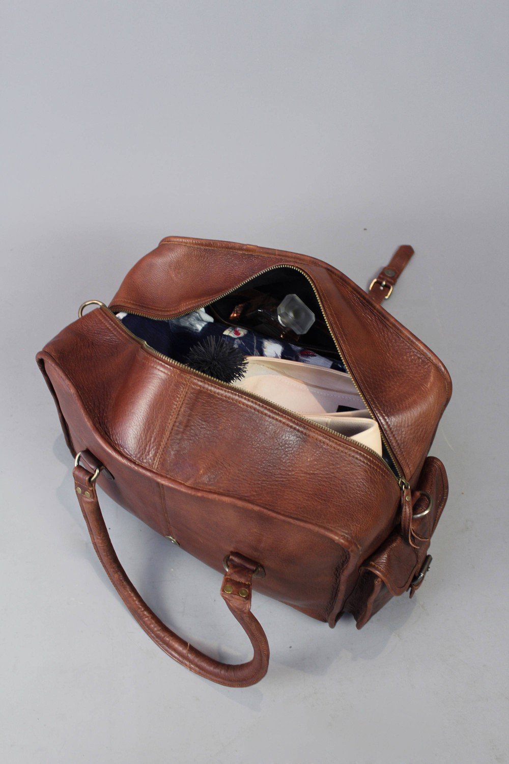 Order of Malta Travel Bag - Vintage Brown Leather - Bricks Masons