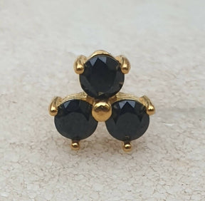 Masonic Lapel Pin - Three Dots Black Stones - Bricks Masons