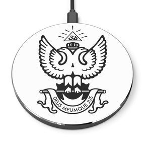 33rd Degree Scottish Rite Wireless Charger - Wings Up Black & White - Bricks Masons