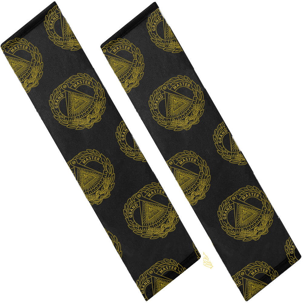 Grand Master Blue Lodge Seatbelt Cover - White & Gold - Bricks Masons