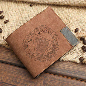 Grand Master Blue Lodge Wallet - Leather Various Colors - Bricks Masons