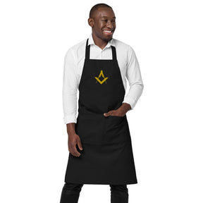 Master Mason Bllue Lodge Kitchen Apron - Square and Compass Embroidery - Bricks Masons