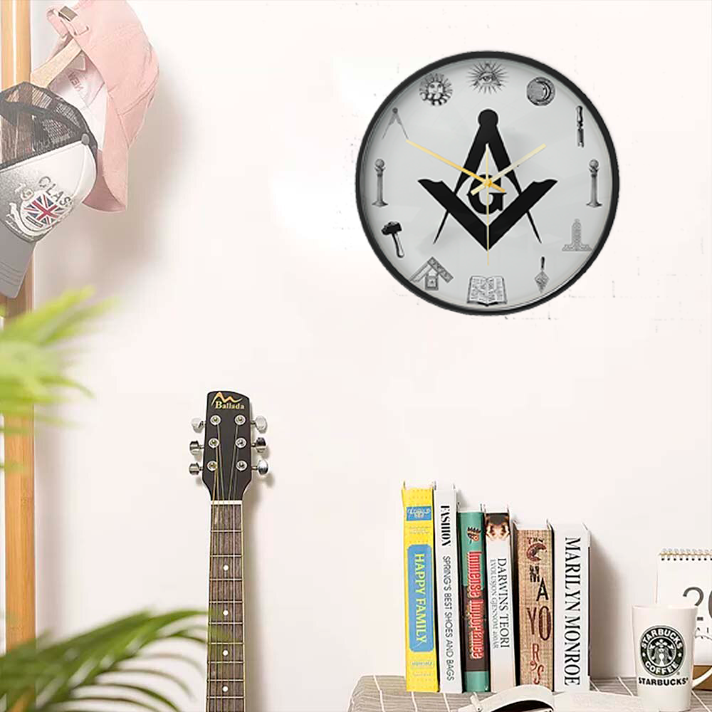 Master Mason Blue Lodge Clock - Frame with LED - Bricks Masons