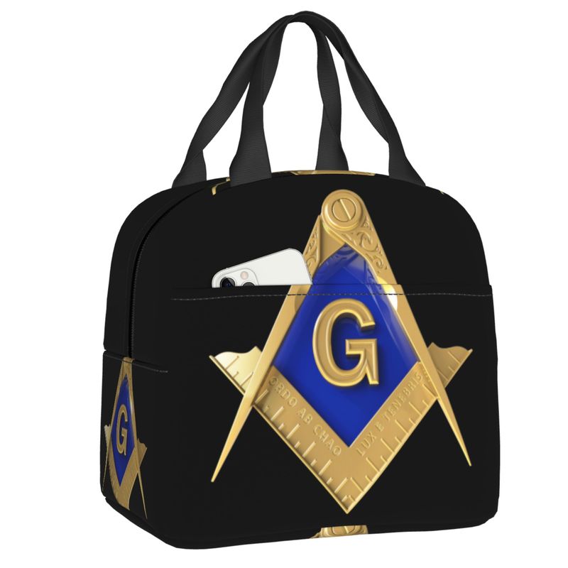Master Mason Blue Lodge Lunch Bag - Thermal Insulated (Multiple Colors) - Bricks Masons
