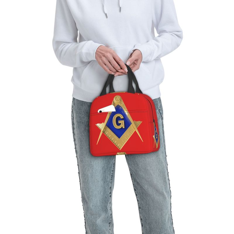 Master Mason Blue Lodge Lunch Bag - Thermal Insulated (Multiple Colors) - Bricks Masons