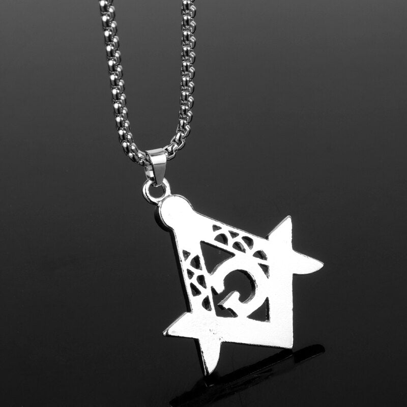 Master Mason Blue Lodge Pendant - Square and Compass G Necklace (Gold & Silver) - Bricks Masons