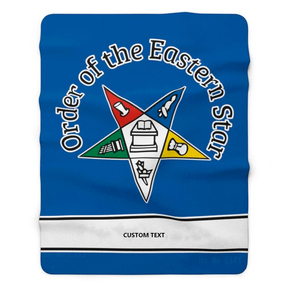 Custom Order of Eastern Star OES Super Soft Flannel Masonic Blanket - (Various Colors) - Bricks Masons