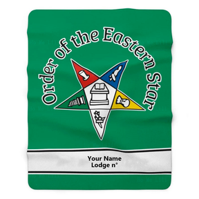 Custom Order of Eastern Star OES Super Soft Flannel Masonic Blanket - (Various Colors) - Bricks Masons