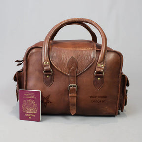 OES Travel Bag - Vintage Brown Leather - Bricks Masons