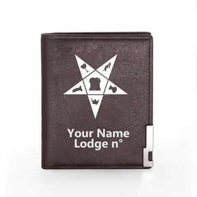OES Wallet - Black & Brown - Bricks Masons