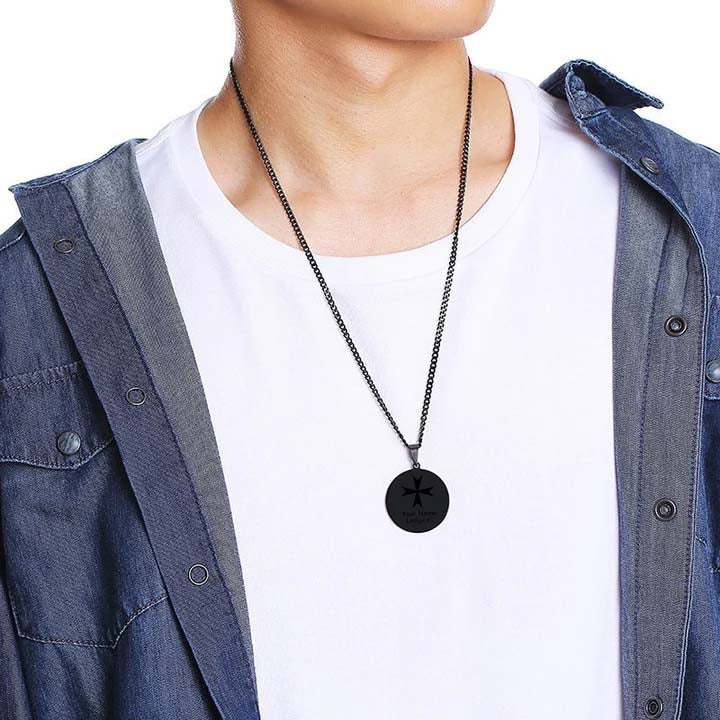 Order Of Malta Commandery Necklace - Various Stainless Steel Colors - Bricks Masons