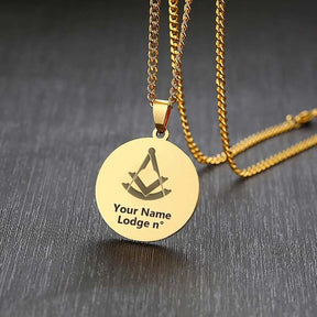 Past Master Blue Lodge Necklace - Various Stainless Steel Colors - Bricks Masons