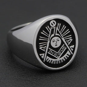 Past Master Blue Lodge Ring - Vintage Past Masters Mason Fraternity Sterling Silver - Bricks Masons