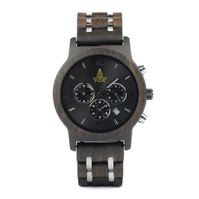 Past Master Blue Lodge California Regulation Wristwatch - Various Wood Colors - Bricks Masons