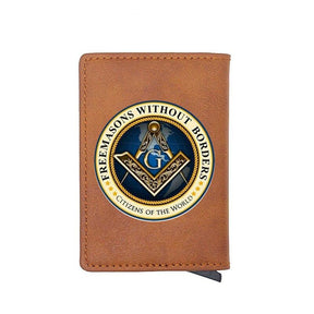 Master Mason Blue Lodge Wallet - Square and Compass G and Credit Card Holder (3 colors) - Bricks Masons