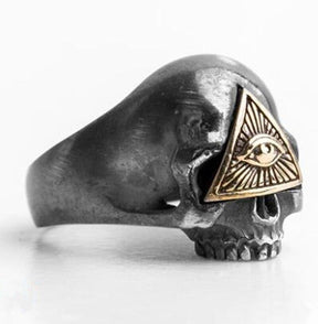 Eye Of Providence Ring - Skull Silver - Bricks Masons