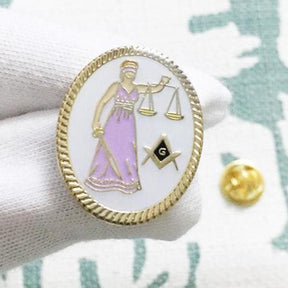 Lawyer Lady Justice Sword Masonic Lapel Pin - Bricks Masons