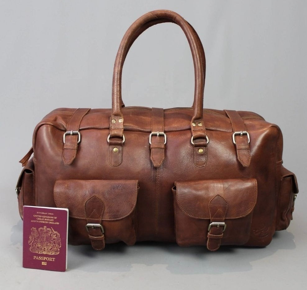 32nd Degree Scottish Rite Travel Bag - Conker Brown Leather - Bricks Masons