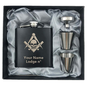 Widows Sons Flask - 2 Shot Glasses & Funnel - Bricks Masons